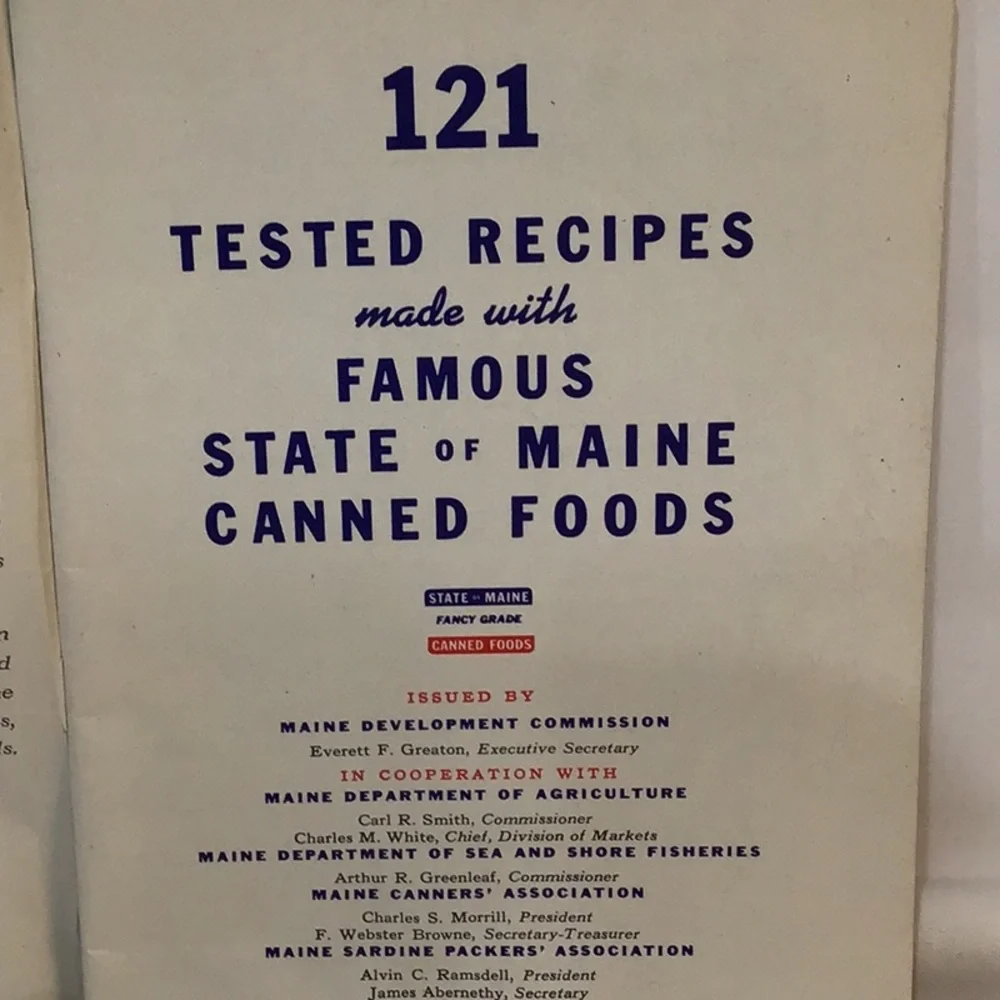 1941 Maine Canned Food Advertising & recipes